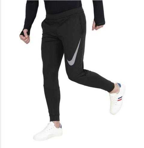 black polyester lycra joggers