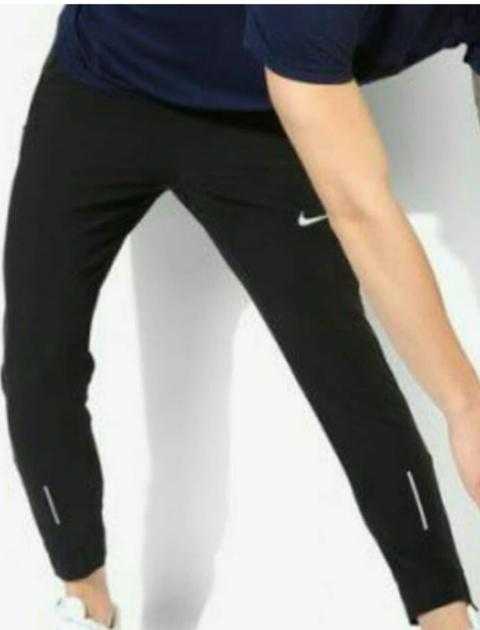 black polyester lycra joggers