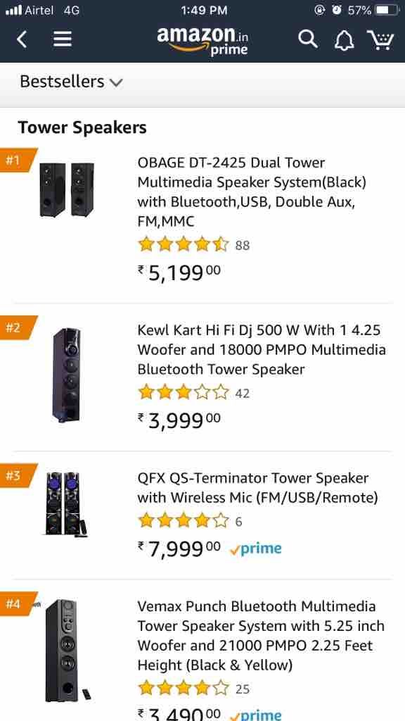 obage dt 2425 tower bluetooth speakers