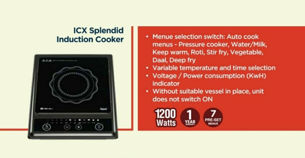 Bajaj Splendid Induction Cooktop 1200w Udaan India S B2b